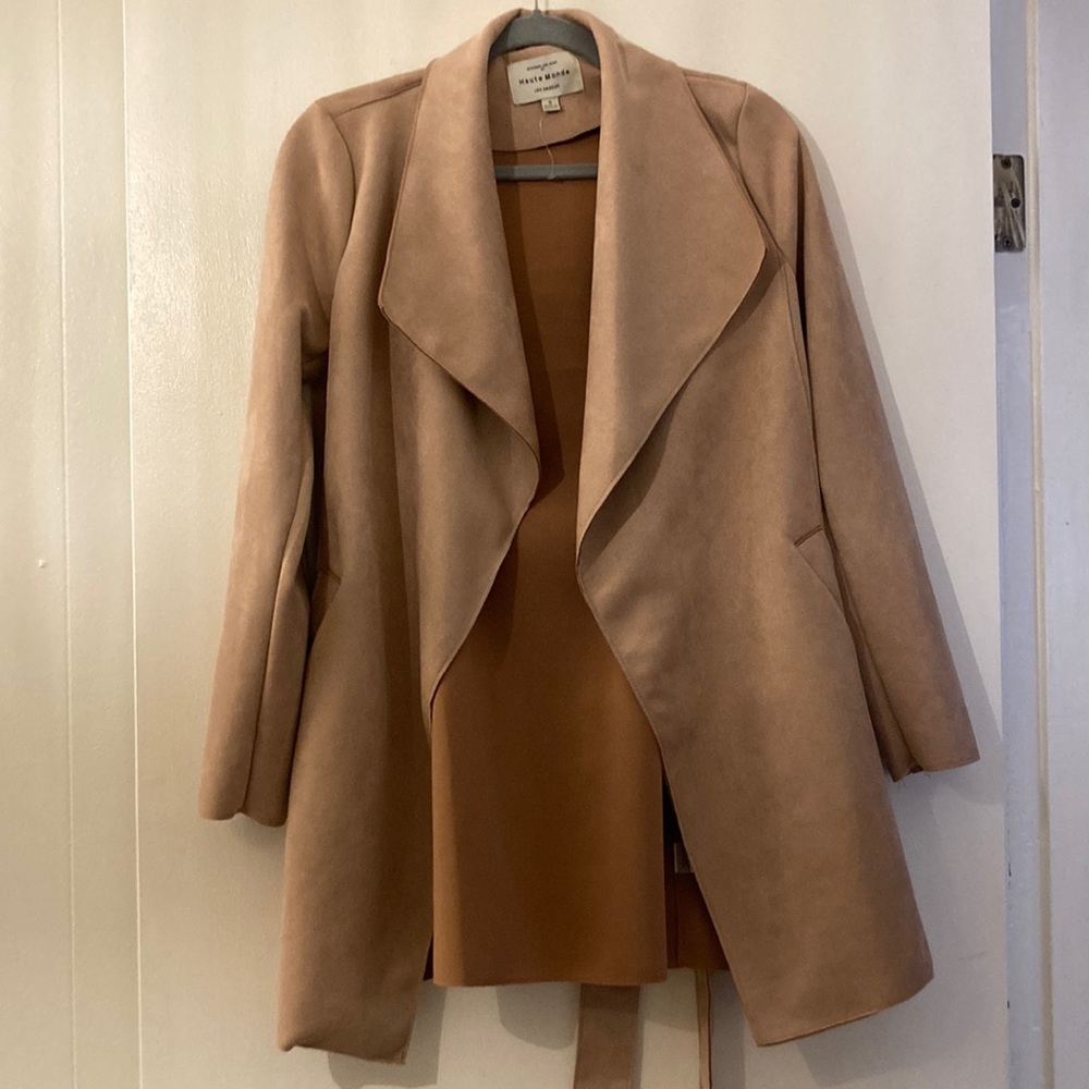 Haute Monde Los Angeles blush pink suede Womens coat